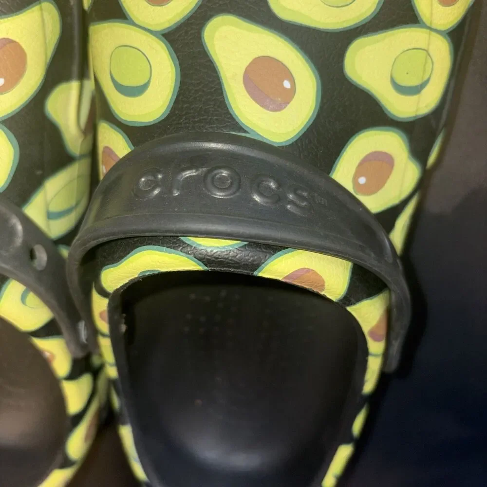 Avocado Crocs Men’s Size 11 Comfort, Footwear Novelty Clogs